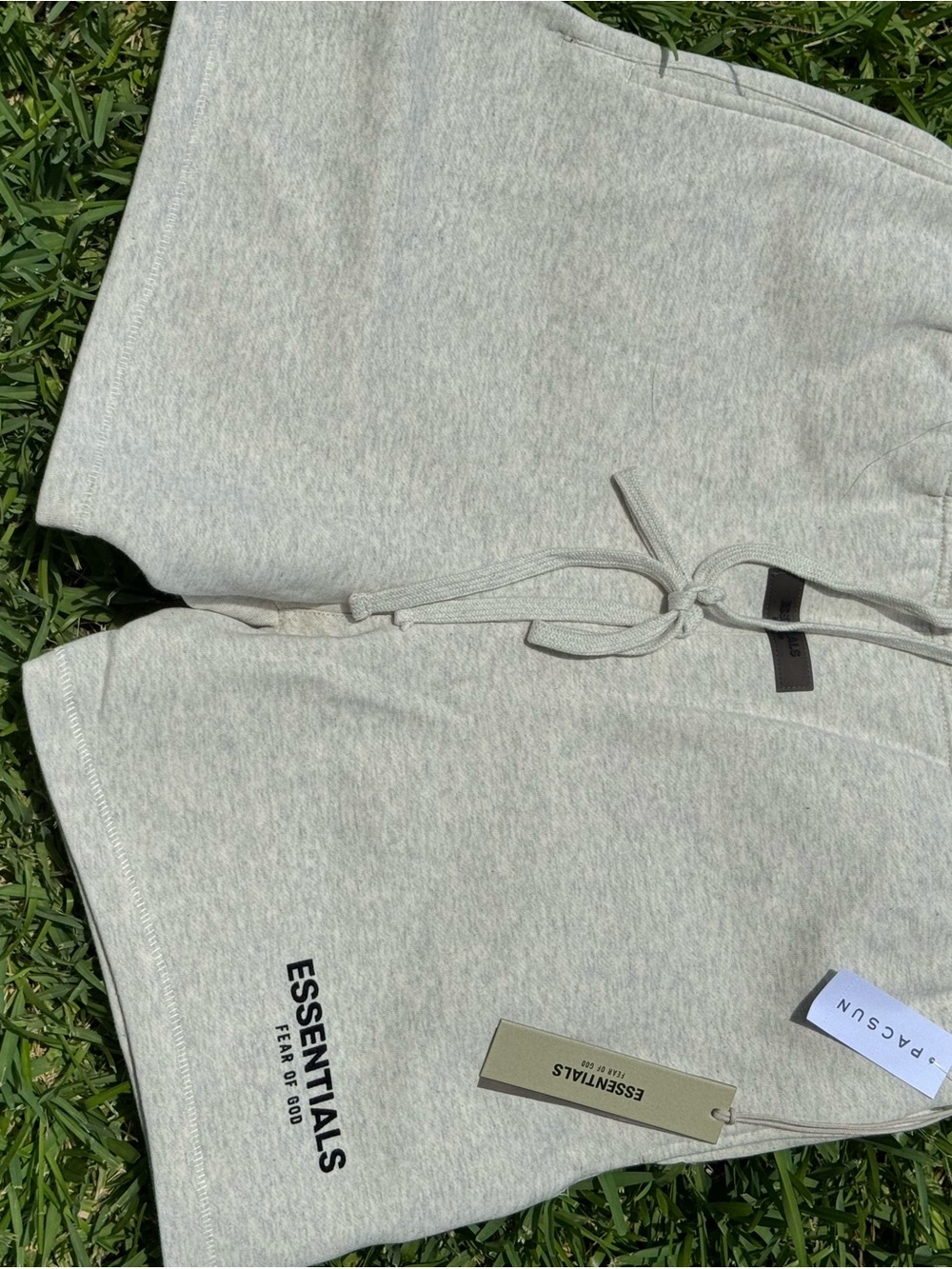 Fear of God Essentials Heather Light Gray Sweat Shorts